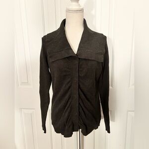 DKNY JEANS Women Open Front Cardigan, Gray, Size Medium